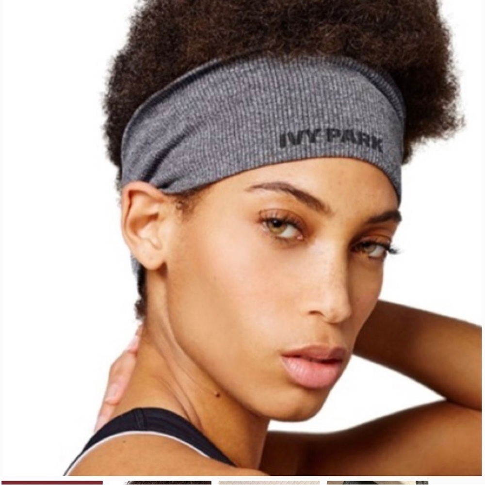 IVY PARK Seamless Ribbed Wide Headband in gray